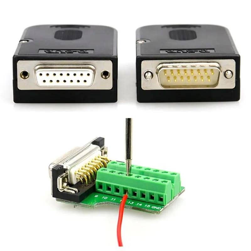 DB15 jungties D-SUB adapterio 15 kontaktų išjungimo plokštės