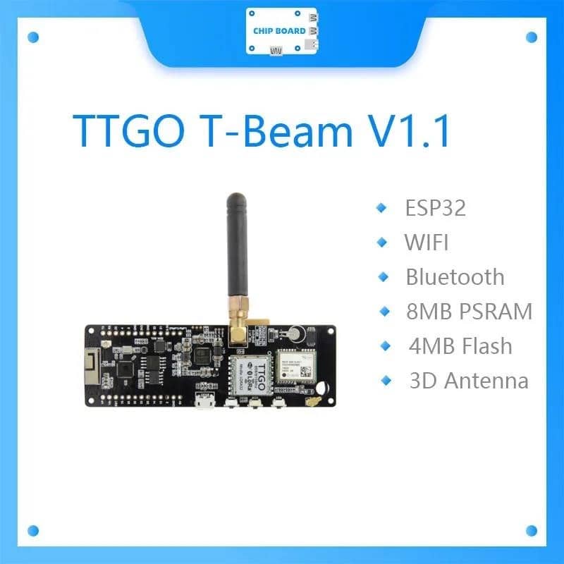 Modulo Fasizi T-Beam 433MHz ESP32 Con GPS NEO-6M E Supporto Batteria 18650 – Per Progetti IoT E SoftRF