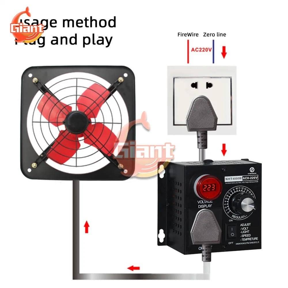 AC 220V 4000W įtampos reguliatorius nešiojamas temperatūros