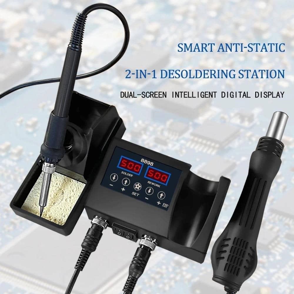 8898 SMD perdirbimo litavimo stotis 2 viename lituoklis nešiojamasis ...