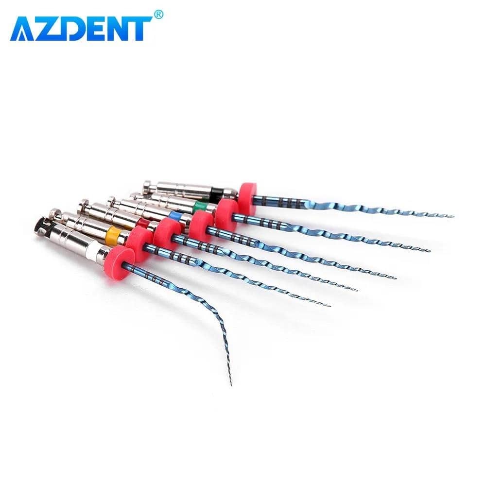 6 vnt./Dėžutė AZDENT Dental Endo V Blue Root Canal Rotary File terminis ...