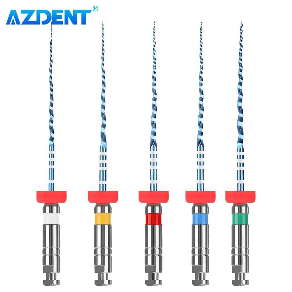6 vnt./Dėžutė AZDENT Dental Endo V Blue Root Canal Rotary File terminis ...