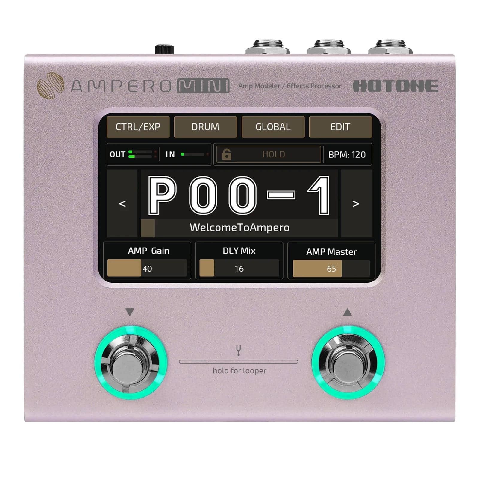 Hotone Ampero Mini MP-50 gitaros boso stiprintuvo modeliavimas 
