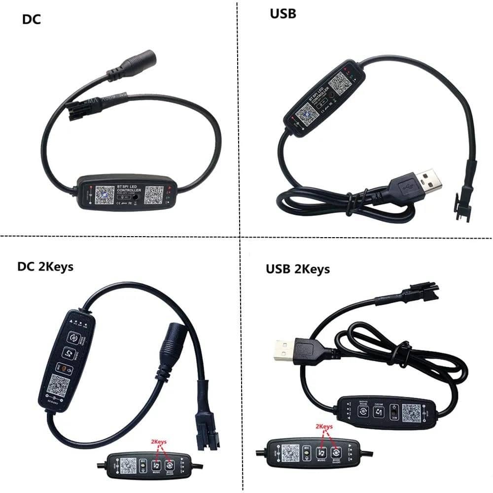 WS2811 WS2812B SK6812 Bluetooth muzikos RGB LED valdiklis Integruotas ...