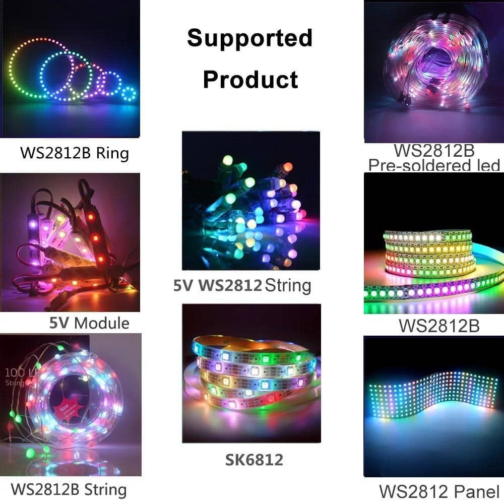 WS2811 WS2812B SK6812 Bluetooth muzikos RGB LED valdiklis Integruotas ...