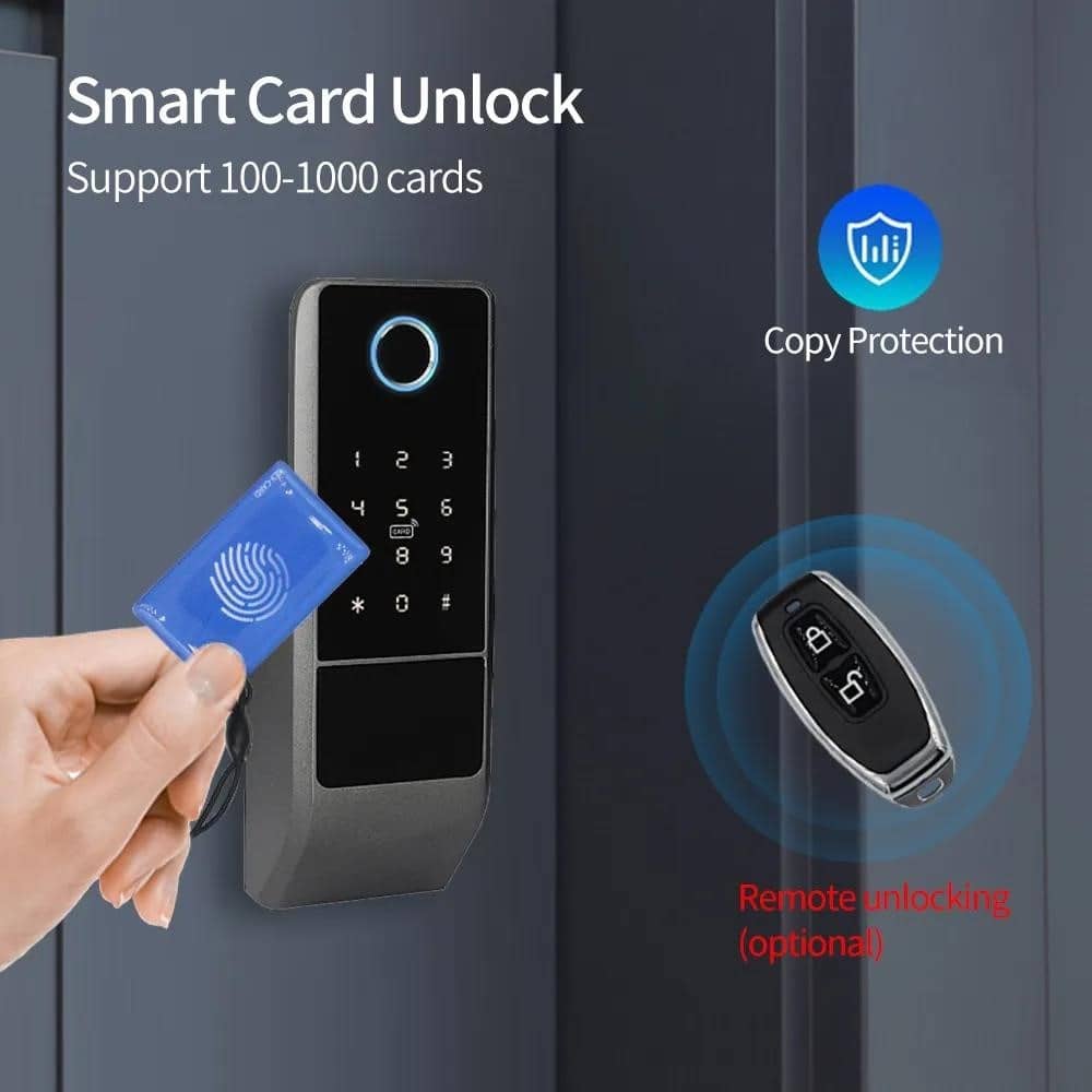 IP65 vandeniui atsparus „TTLock“ pirštų atspaudų išmanusis durų ...