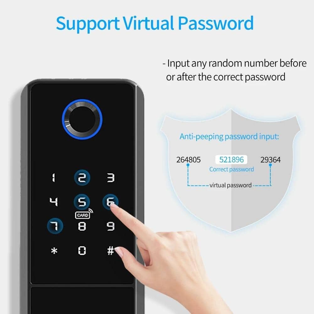 IP65 vandeniui atsparus „TTLock“ pirštų atspaudų išmanusis durų ...