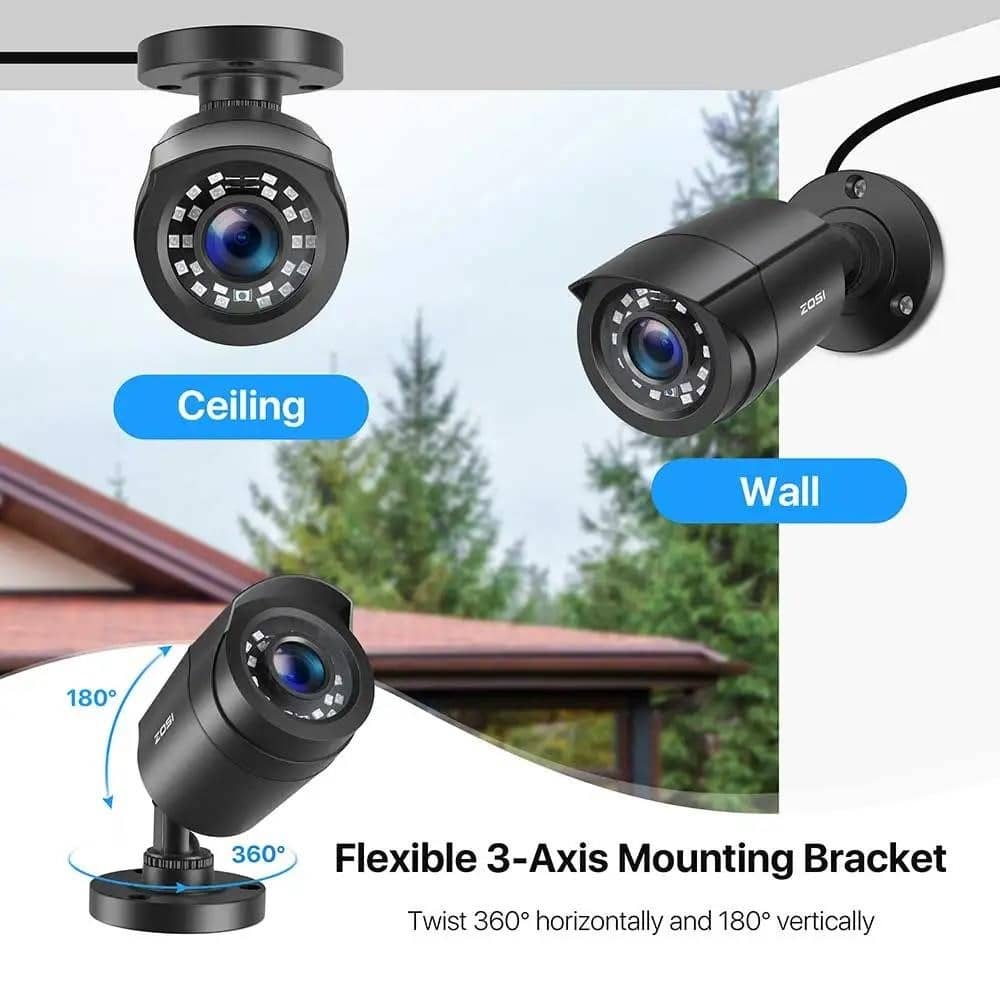 ZOSI 4 Pack 1080p HD-TVI Hoe Security Caera Outdoor Indoor 1920TVL ZOSI 4 Pack 1080p HD-TVI Hoe Security Caera Outdoor Indoor 1920TVL