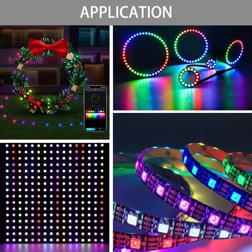 Mini WS2812B WS2811 LED pikselių juostos šviesos valdiklis 3 klavišai ...