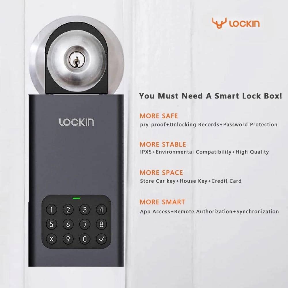 Lockin Backup Key Lockin Tuya Smart Key Storage Lock Box IPX5 vandeniui atsparus ...