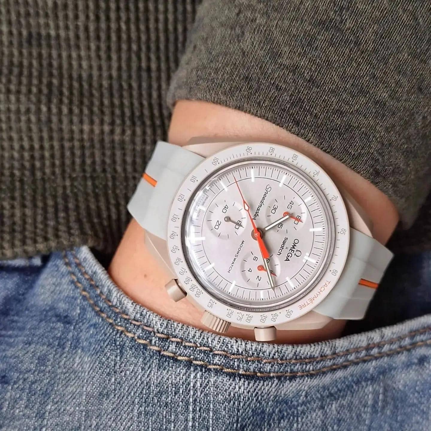 Silikoninė guminė laikrodžio apyrankė, skirta Omega X Swatch